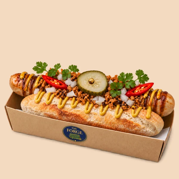 Massiv Chicken Hot Dog von THE FORGE Zürich-Altstetten